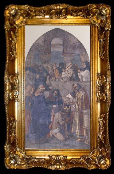 framed  William Dyce The Baptism of King Ethelbert, ta009-2